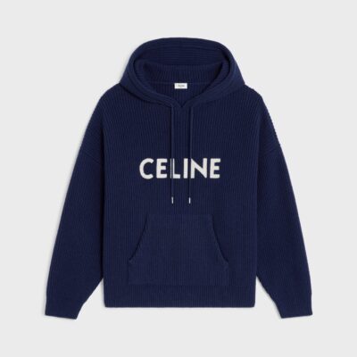 Celine hooded sweater in ribbed wool