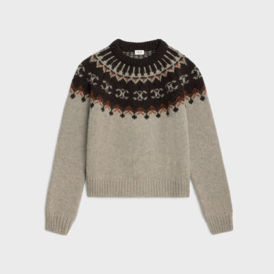 crew neck sweater in triomphe fair isle wool