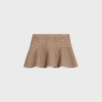 mini skirt in double houndstooth wool