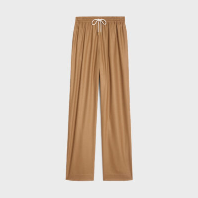 straight jogging pants in cashmere flannel