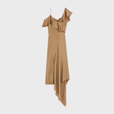 asymmetric lingerie dress in satin crepe