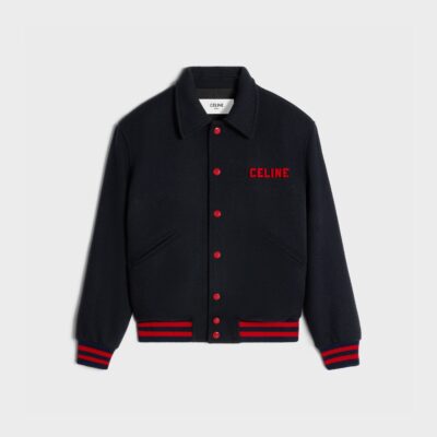 celine paris teddy jacket in textured wool