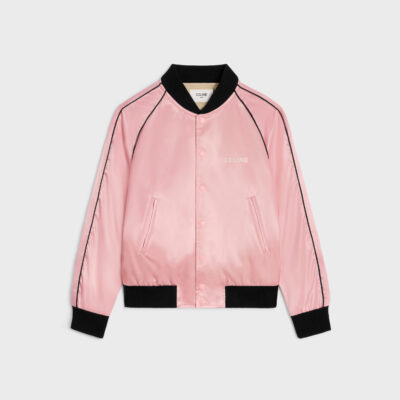 celine teddy jacket in satin-finish nylon