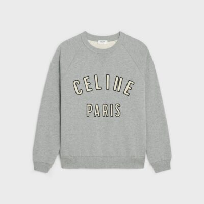 celine paris loose sweatshirt in cotton fleece