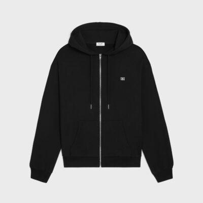 loose triomphe hoodie in cotton and cashmere