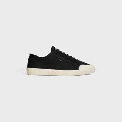 CELINE ALAN AS-01 LOW LACE-UP SNEAKER in CANVAS AND CALFSKIN