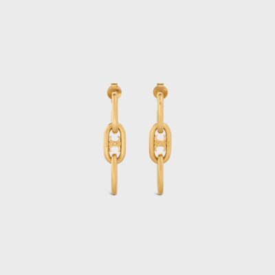 Triomphe Dangling Earrings in Brass with Gold finish