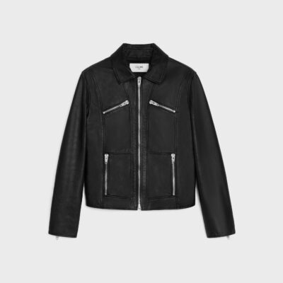 straight blouson jacket in soft lambskin