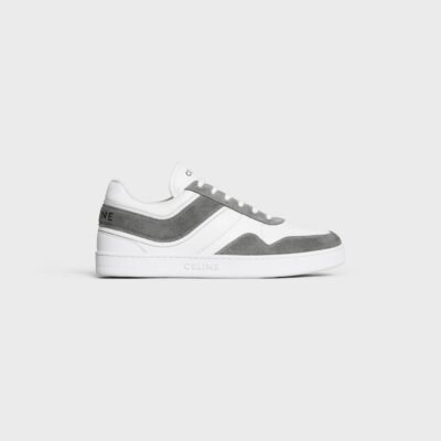 CELINE TRAINER LOW LACE-UP SNEAKER in SUEDE CALFSKIN AND CALFSKIN