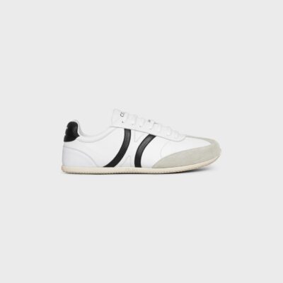 CELINE JOGGER LOW LACE-UP SNEAKER WITH TRIOMPHE SIGNATURE in CALFSKIN AND SUEDE CALFSKIN